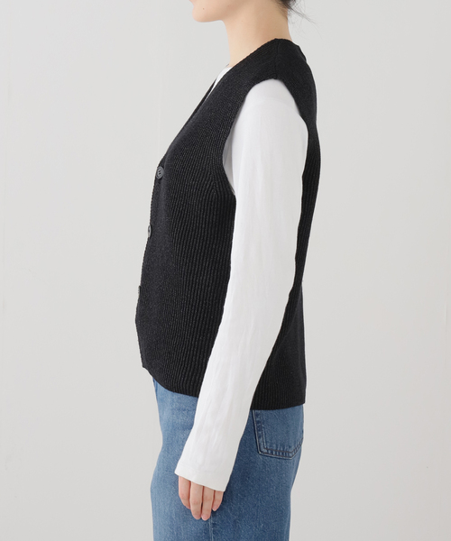 IENA(イエナ)の「PURLAM/プラム AZE Vest ベスト PU126-MVE 01(ベスト・レディース・ブラック・FREE)」の4枚目の写真