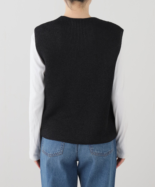 IENA(イエナ)の「PURLAM/プラム AZE Vest ベスト PU126-MVE 01(ベスト・レディース・ブラック・FREE)」の5枚目の写真