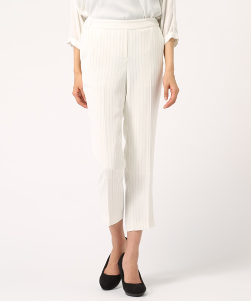 31 Sons de mode（トランテアン　ソン　ドゥ　モード）の「ダブルクロスロングパンツ（その他パンツ・レディース・オフホワイト/ベージュ/ネイビー・36/38）」の2枚目の写真