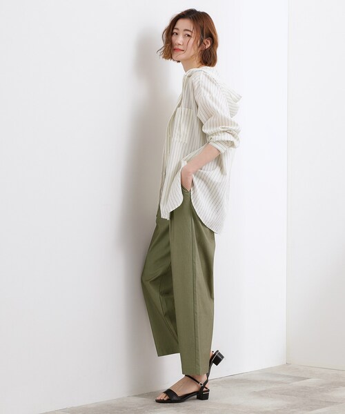 grove(グローブ)の「【シリーズ累計13万枚/ひんやり・UV】ハイパーストレッチ ワイドクロップドパンツ(その他パンツ・レディース・こしょう色系/オリーブ/ブラック/ネイビー/ベージュ・03/02/05/04/01)」の19枚目の写真