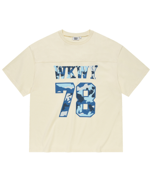 Wacky WiLLy(ワッキーウィリー)の「切り替えタイポ半袖Tシャツクリーム(Tシャツ/カットソー・レディース・その他・SMALL/MEDIUM/LARGE/X-LARGE)」の1枚目の写真