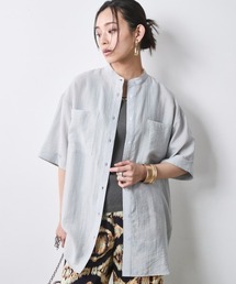 レーヨン麻シャツチュニック<大きいサイズ有>シックスタイル