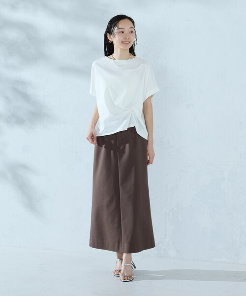 COMME CA ISM(コムサイズム)の「【接触冷感】ツイストタック Tシャツ(Tシャツ/カットソー・レディース・ブラック/オレンジ/ネイビー/ライトグレー/ホワイト・MEDIUM/LARGE)」の12枚目の写真