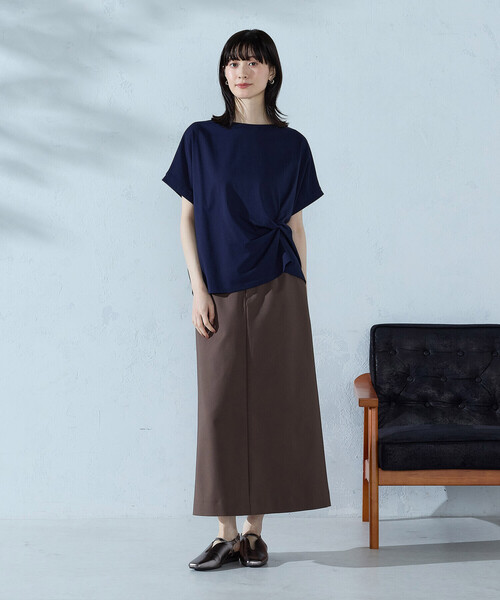 COMME CA ISM(コムサイズム)の「【接触冷感】ツイストタック Tシャツ(Tシャツ/カットソー・レディース・ブラック/オレンジ/ネイビー/ライトグレー/ホワイト・MEDIUM/LARGE)」の22枚目の写真