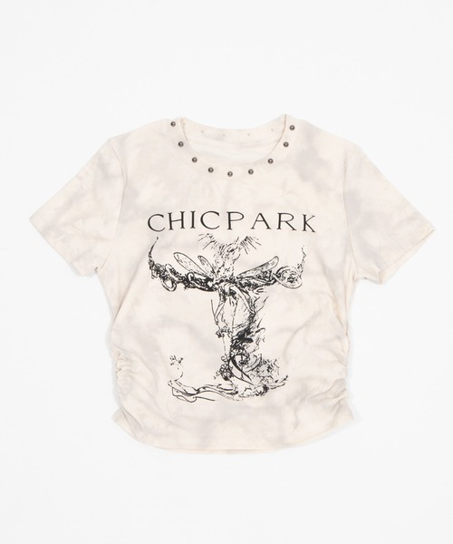dispark（ディスパーク）の「DISPARK/【26年春夏新作】スタッズネックギャザーT（Tシャツ/カットソー・レディース・アイボリー/チャコール・FREE）」の11枚目の写真