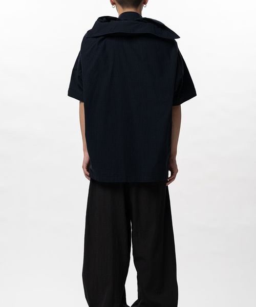 Maison MIHARA YASUHIRO（メゾンミハラヤスヒロ）の「【MIHARAYASUHIRO/ミハラヤスヒロ】Sleeve Layered Check Shirt / SHAWL LAYERED H/S SHIRTS（シャツ/ブラウス・メンズ・ホワイト/ネイビー・46/48）」の15枚目の写真