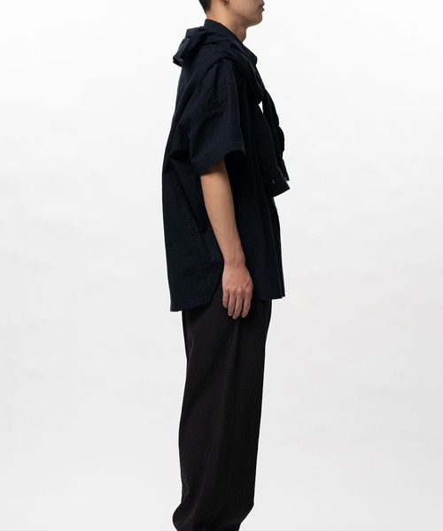 Maison MIHARA YASUHIRO（メゾンミハラヤスヒロ）の「【MIHARAYASUHIRO/ミハラヤスヒロ】Sleeve Layered Check Shirt / SHAWL LAYERED H/S SHIRTS（シャツ/ブラウス・メンズ・ホワイト/ネイビー・46/48）」の16枚目の写真