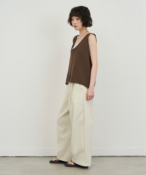 NUJOH(ヌゾ)の「Mesh Knit Sleeveless Vest / メッシュニットスリーブレスベスト(ベスト・レディース・ブラウン/ベージュ/ブラック・FREE)」の6枚目の写真