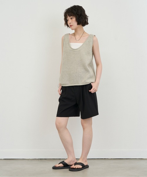NUJOH(ヌゾ)の「Mesh Knit Sleeveless Vest / メッシュニットスリーブレスベスト(ベスト・レディース・ブラウン/ベージュ/ブラック・FREE)」の20枚目の写真