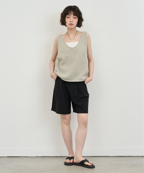 NUJOH(ヌゾ)の「Mesh Knit Sleeveless Vest / メッシュニットスリーブレスベスト(ベスト・レディース・ブラウン/ベージュ/ブラック・FREE)」の19枚目の写真