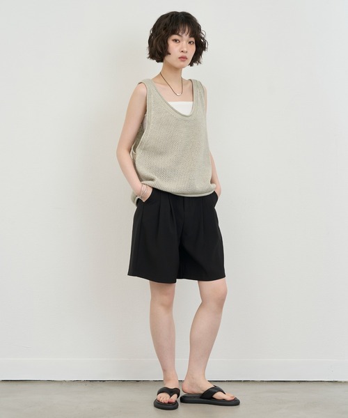 NUJOH(ヌゾ)の「Mesh Knit Sleeveless Vest / メッシュニットスリーブレスベスト(ベスト・レディース・ブラウン/ベージュ/ブラック・FREE)」の17枚目の写真