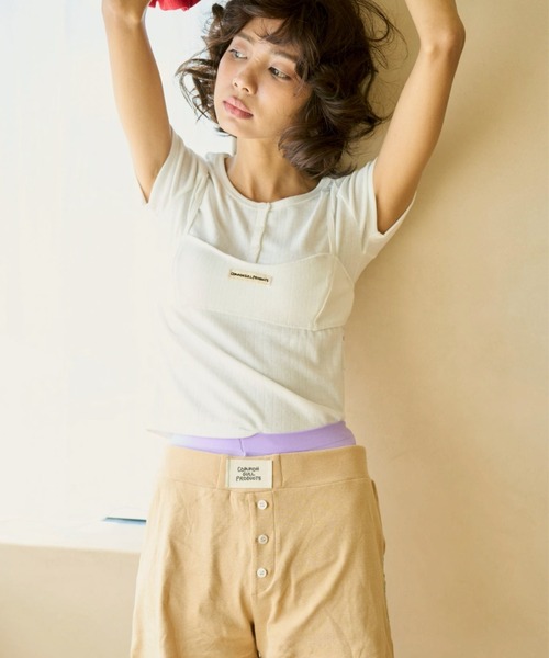 common gull products.(コモンガルプロダクツ)の「若葉雨とアイレットTシャツ(Tシャツ/カットソー・レディース・ホワイト系/ミント/グレー系・LARGE/MEDIUM/SMALL)」の21枚目の写真