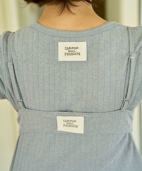 common gull products.(コモンガルプロダクツ)の「若葉雨とアイレットTシャツ(Tシャツ/カットソー・レディース・ホワイト系/ミント/グレー系・LARGE/MEDIUM/SMALL)」の9枚目の写真