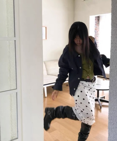 almo(アルモ)の「【LAMPOON】ドットシフォンスカート(スカート・レディース・ブルー/ホワイト・FREE)」の6枚目の写真