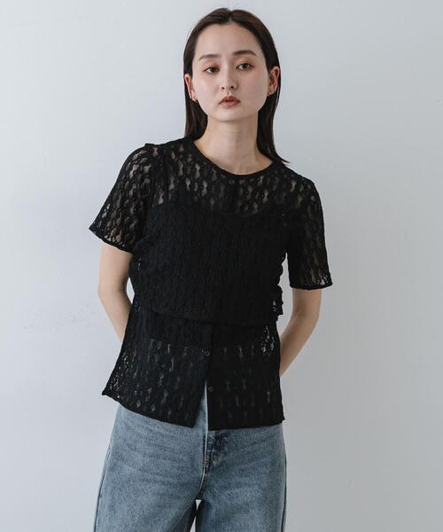 SENSE OF PLACE by URBAN RESEARCH(センスオブプレイスバイアーバンリサーチ)の「レースビスチェアンサンブルカットトップ(Tシャツ/カットソー・レディース・ブラック/ブラウン/アイボリー・ONE)」の9枚目の写真
