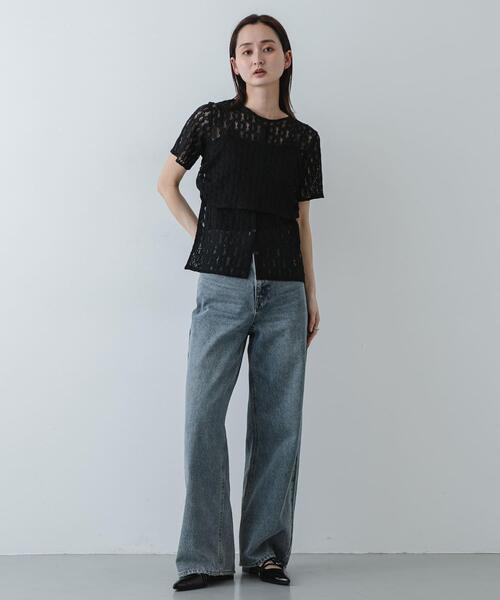 SENSE OF PLACE by URBAN RESEARCH(センスオブプレイスバイアーバンリサーチ)の「レースビスチェアンサンブルカットトップ(Tシャツ/カットソー・レディース・ブラック/ブラウン/アイボリー・ONE)」の11枚目の写真