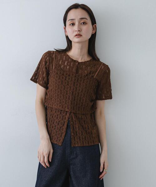 SENSE OF PLACE by URBAN RESEARCH(センスオブプレイスバイアーバンリサーチ)の「レースビスチェアンサンブルカットトップ(Tシャツ/カットソー・レディース・ブラック/ブラウン/アイボリー・ONE)」の17枚目の写真