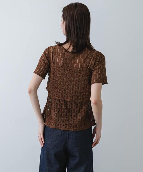 SENSE OF PLACE by URBAN RESEARCH(センスオブプレイスバイアーバンリサーチ)の「レースビスチェアンサンブルカットトップ(Tシャツ/カットソー・レディース・ブラック/ブラウン/アイボリー・ONE)」の18枚目の写真