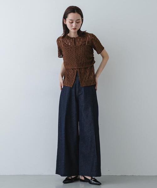 SENSE OF PLACE by URBAN RESEARCH(センスオブプレイスバイアーバンリサーチ)の「レースビスチェアンサンブルカットトップ(Tシャツ/カットソー・レディース・ブラック/ブラウン/アイボリー・ONE)」の19枚目の写真