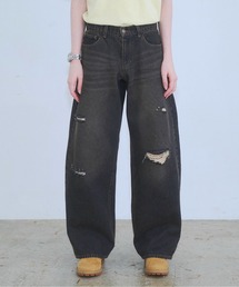 Zooodle（ズードル）の「Damaged wide denim pants - ダメージワイドデニムパンツ -（デニムパンツ）」