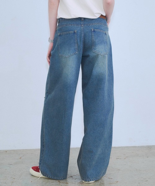 Zooodle(ズードル)の「Damaged wide denim pants - ダメージワイドデニムパンツ -(デニムパンツ・メンズ・ブルー/ブラック・MEDIUM/LARGE)」の10枚目の写真