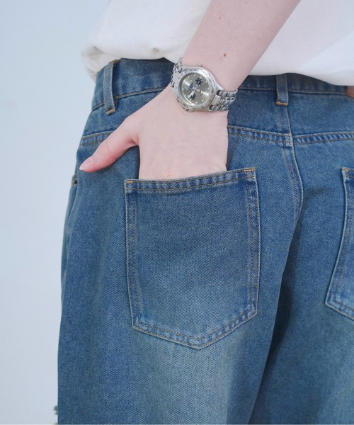 Zooodle(ズードル)の「Damaged wide denim pants - ダメージワイドデニムパンツ -(デニムパンツ・メンズ・ブルー/ブラック・MEDIUM/LARGE)」の15枚目の写真