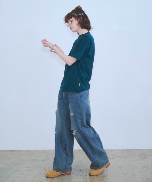 Zooodle(ズードル)の「Damaged wide denim pants - ダメージワイドデニムパンツ -(デニムパンツ・メンズ・ブルー/ブラック・MEDIUM/LARGE)」の17枚目の写真