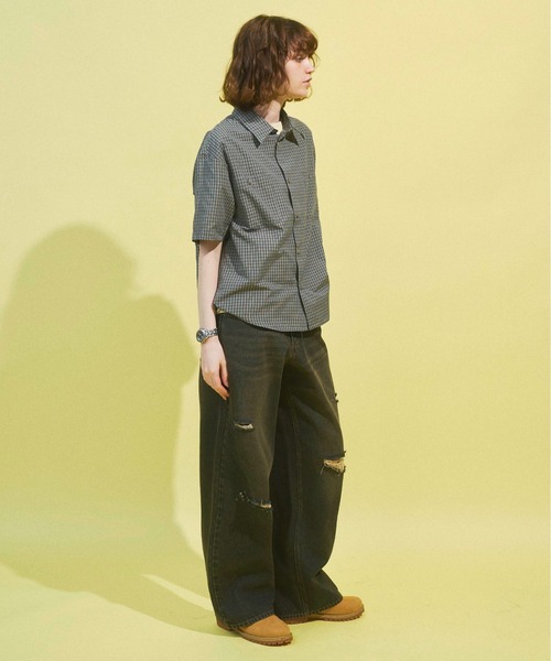 Zooodle(ズードル)の「Damaged wide denim pants - ダメージワイドデニムパンツ -(デニムパンツ・メンズ・ブルー/ブラック・MEDIUM/LARGE)」の21枚目の写真