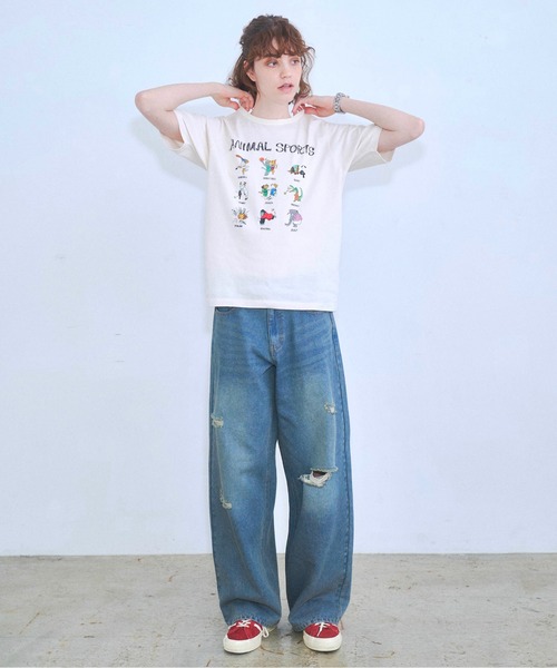 Zooodle(ズードル)の「Damaged wide denim pants - ダメージワイドデニムパンツ -(デニムパンツ・メンズ・ブルー/ブラック・MEDIUM/LARGE)」の20枚目の写真
