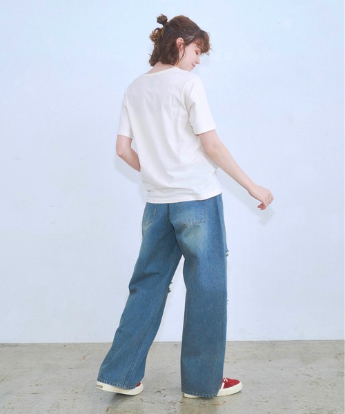 Zooodle(ズードル)の「Damaged wide denim pants - ダメージワイドデニムパンツ -(デニムパンツ・メンズ・ブルー/ブラック・MEDIUM/LARGE)」の22枚目の写真