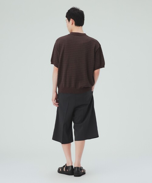 BEAMS HEART(ビームスハート)の「【7/9値下げ】ブークレ ボーダー スキッパー ニットポロシャツ(ポロシャツ・メンズ・ブラウン/レッド系その他7・SMALL/MEDIUM/LARGE)」の4枚目の写真
