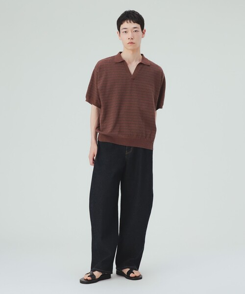 BEAMS HEART(ビームスハート)の「【7/9値下げ】ブークレ ボーダー スキッパー ニットポロシャツ(ポロシャツ・メンズ・ブラウン/レッド系その他7・SMALL/MEDIUM/LARGE)」の7枚目の写真
