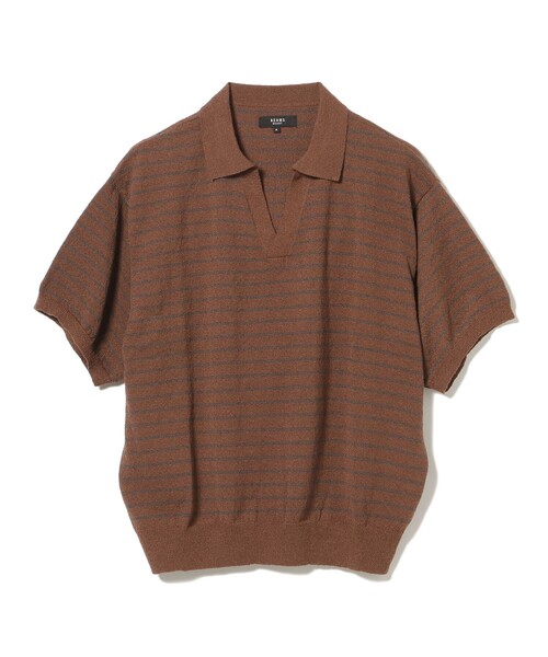 BEAMS HEART(ビームスハート)の「【7/9値下げ】ブークレ ボーダー スキッパー ニットポロシャツ(ポロシャツ・メンズ・ブラウン/レッド系その他7・SMALL/MEDIUM/LARGE)」の11枚目の写真