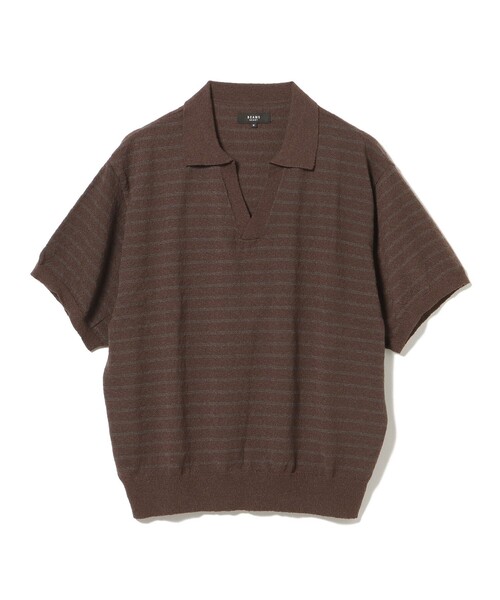 BEAMS HEART(ビームスハート)の「【7/9値下げ】ブークレ ボーダー スキッパー ニットポロシャツ(ポロシャツ・メンズ・ブラウン/レッド系その他7・SMALL/MEDIUM/LARGE)」の14枚目の写真