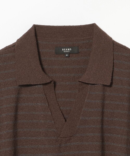 BEAMS HEART(ビームスハート)の「【7/9値下げ】ブークレ ボーダー スキッパー ニットポロシャツ(ポロシャツ・メンズ・ブラウン/レッド系その他7・SMALL/MEDIUM/LARGE)」の15枚目の写真