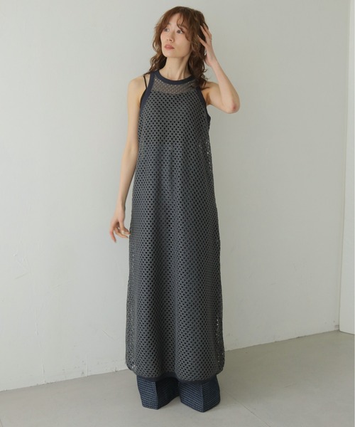 CLEIO(クレイオ)の「【CLEIO】メッシュアメリカンスリーブワンピース MESH AMERICAN SLEEVE ONE-PIECE(ワンピース・レディース・ブラウン/チャコールグレー/アイボリー・FREE)」の15枚目の写真