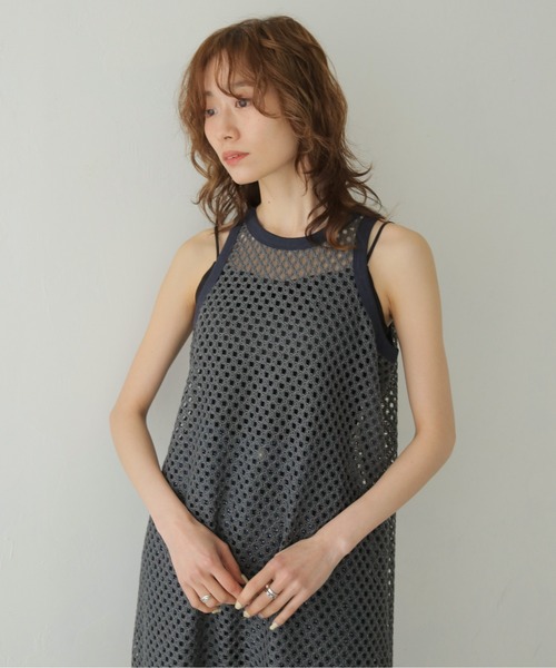 CLEIO(クレイオ)の「【CLEIO】メッシュアメリカンスリーブワンピース MESH AMERICAN SLEEVE ONE-PIECE(ワンピース・レディース・ブラウン/チャコールグレー/アイボリー・FREE)」の19枚目の写真