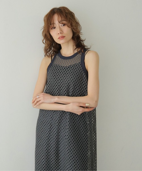 CLEIO(クレイオ)の「【CLEIO】メッシュアメリカンスリーブワンピース MESH AMERICAN SLEEVE ONE-PIECE(ワンピース・レディース・ブラウン/チャコールグレー/アイボリー・FREE)」の21枚目の写真
