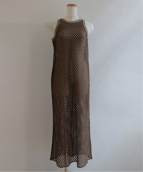 CLEIO(クレイオ)の「【CLEIO】メッシュアメリカンスリーブワンピース MESH AMERICAN SLEEVE ONE-PIECE(ワンピース・レディース・ブラウン/チャコールグレー/アイボリー・FREE)」の5枚目の写真