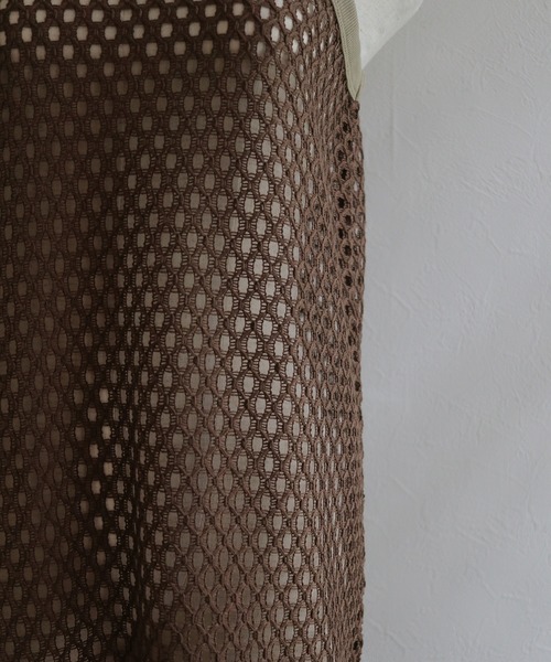 CLEIO(クレイオ)の「【CLEIO】メッシュアメリカンスリーブワンピース MESH AMERICAN SLEEVE ONE-PIECE(ワンピース・レディース・ブラウン/チャコールグレー/アイボリー・FREE)」の4枚目の写真