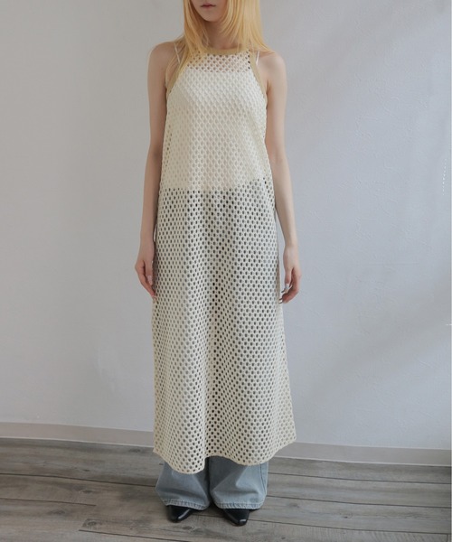 CLEIO(クレイオ)の「【CLEIO】メッシュアメリカンスリーブワンピース MESH AMERICAN SLEEVE ONE-PIECE(ワンピース・レディース・ブラウン/チャコールグレー/アイボリー・FREE)」の8枚目の写真