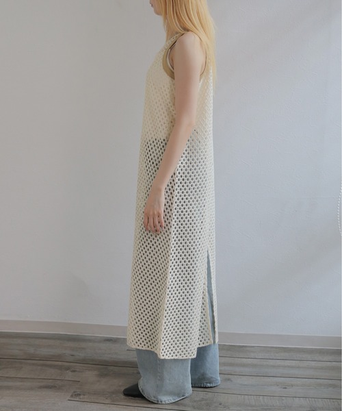 CLEIO(クレイオ)の「【CLEIO】メッシュアメリカンスリーブワンピース MESH AMERICAN SLEEVE ONE-PIECE(ワンピース・レディース・ブラウン/チャコールグレー/アイボリー・FREE)」の9枚目の写真
