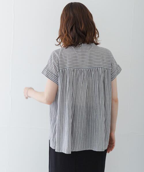URBAN RESEARCH Sonny Label（アーバンリサーチサニーレーベル）の「ドビーストライプフリルフレンチシャツ（シャツ/ブラウス・レディース・ミント/グレー/ブルー・FREE）」の5枚目の写真