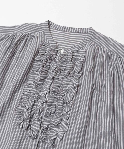 URBAN RESEARCH Sonny Label（アーバンリサーチサニーレーベル）の「ドビーストライプフリルフレンチシャツ（シャツ/ブラウス・レディース・ミント/グレー/ブルー・FREE）」の12枚目の写真
