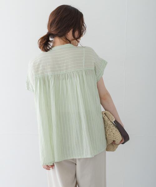 URBAN RESEARCH Sonny Label（アーバンリサーチサニーレーベル）の「ドビーストライプフリルフレンチシャツ（シャツ/ブラウス・レディース・ミント/グレー/ブルー・FREE）」の14枚目の写真