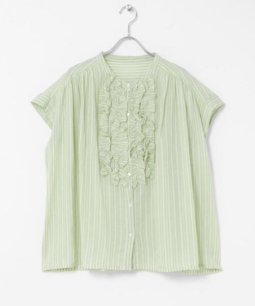URBAN RESEARCH Sonny Label（アーバンリサーチサニーレーベル）の「ドビーストライプフリルフレンチシャツ（シャツ/ブラウス・レディース・ミント/グレー/ブルー・FREE）」の19枚目の写真