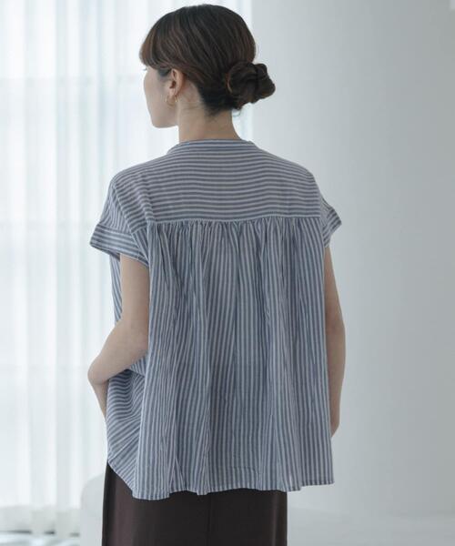 URBAN RESEARCH Sonny Label(アーバンリサーチサニーレーベル)の「ドビーストライプフリルフレンチシャツ(シャツ/ブラウス・レディース・ミント/グレー/ブルー・FREE)」の7枚目の写真