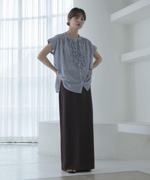 URBAN RESEARCH Sonny Label(アーバンリサーチサニーレーベル)の「ドビーストライプフリルフレンチシャツ(シャツ/ブラウス・レディース・ミント/グレー/ブルー・FREE)」の6枚目の写真