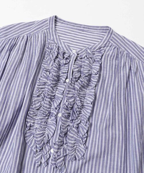 URBAN RESEARCH Sonny Label(アーバンリサーチサニーレーベル)の「ドビーストライプフリルフレンチシャツ(シャツ/ブラウス・レディース・ミント/グレー/ブルー・FREE)」の4枚目の写真