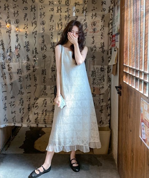 FAVORITO(ファヴォリート)の「カットジャガードリラックス袖なしワンピース(ワンピース・レディース・オフホワイト・L/M)」の8枚目の写真